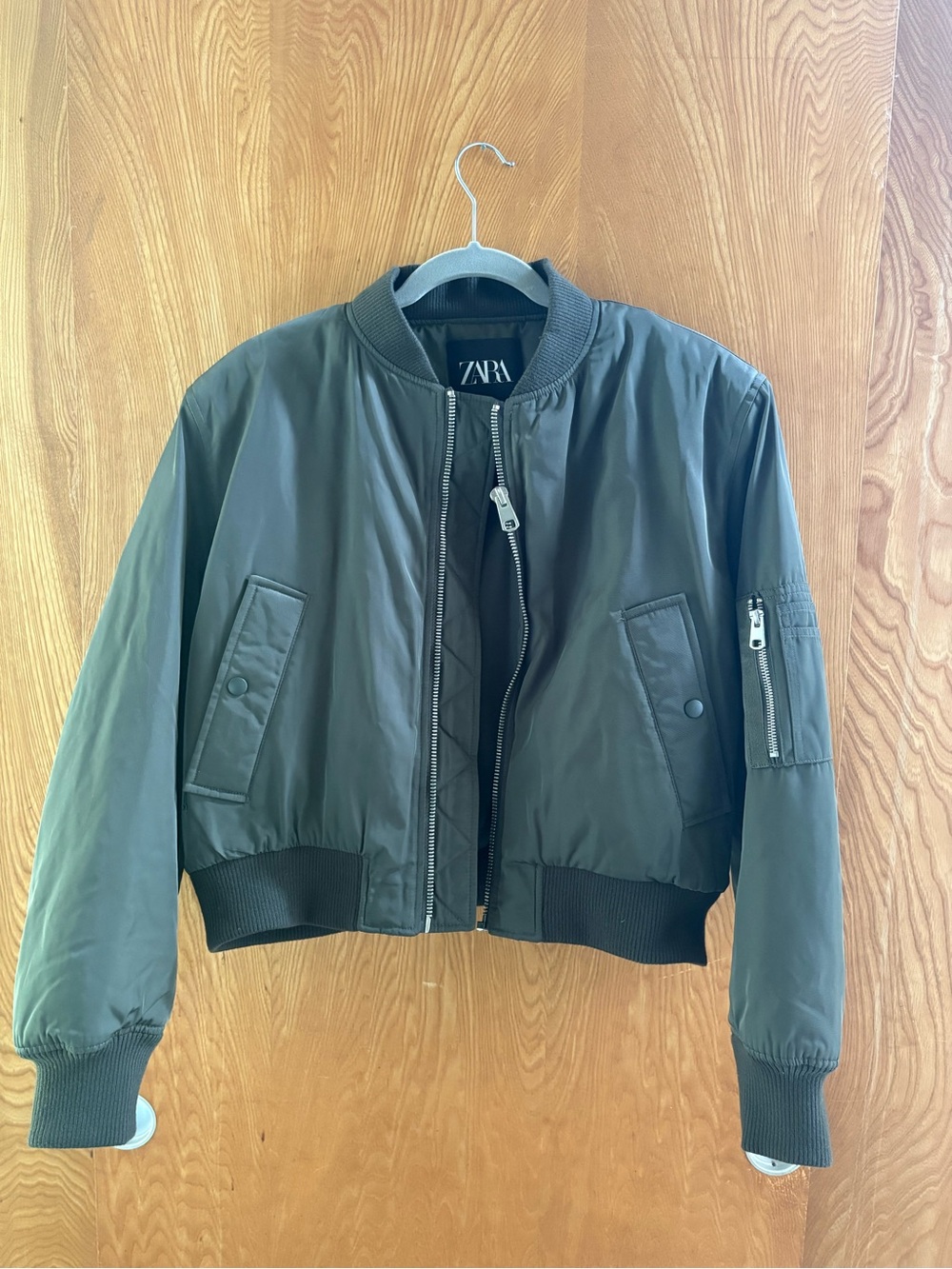 Zara Olive Green Bomber Jacket